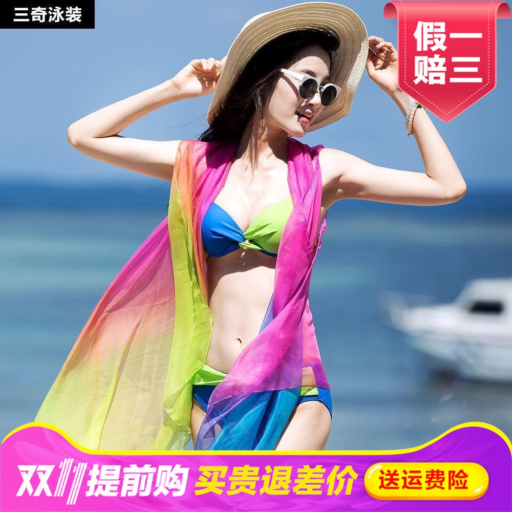 三奇三角比基尼聚拢三件套温泉泳装游泳衣性感分体比基尼16087