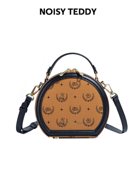 NOISY TEDDY嘻闹泰迪高级感女士手提小圆包印花单肩斜跨百搭包包