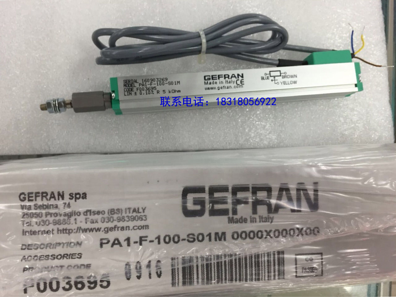 GEFRAN杰弗伦PA1-F-125-S01M-XL0202微型拉杆电子尺位移传感器