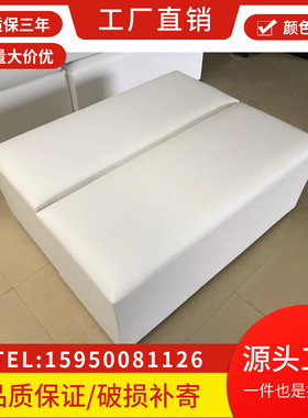 会展车展活动长条皮凳纯白色店沙发矮软包黑皮吐司秀单人面包凳子