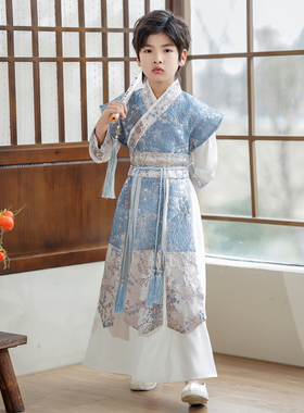 汉服男童儿童国风古装演出服春秋2025新款帅气公子唐装国学服秋款