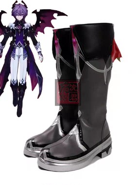 原神cos鞋杜林cosplay游戏动漫靴子 黑灰色