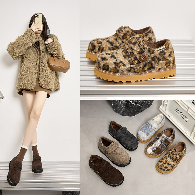 日本进口软糯小土豆~2026秋冬新款内增高6CM毛毛鞋加绒勃肯厚底棉