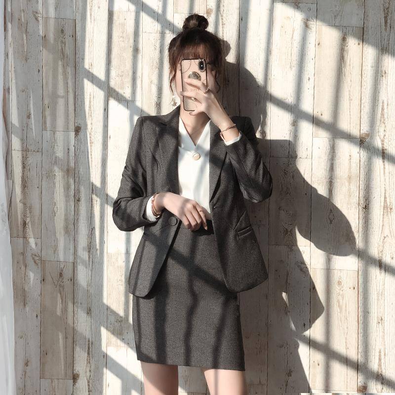 职业套装售楼部工作服西装外套女秋冬新款时尚气质高端面试正装OL