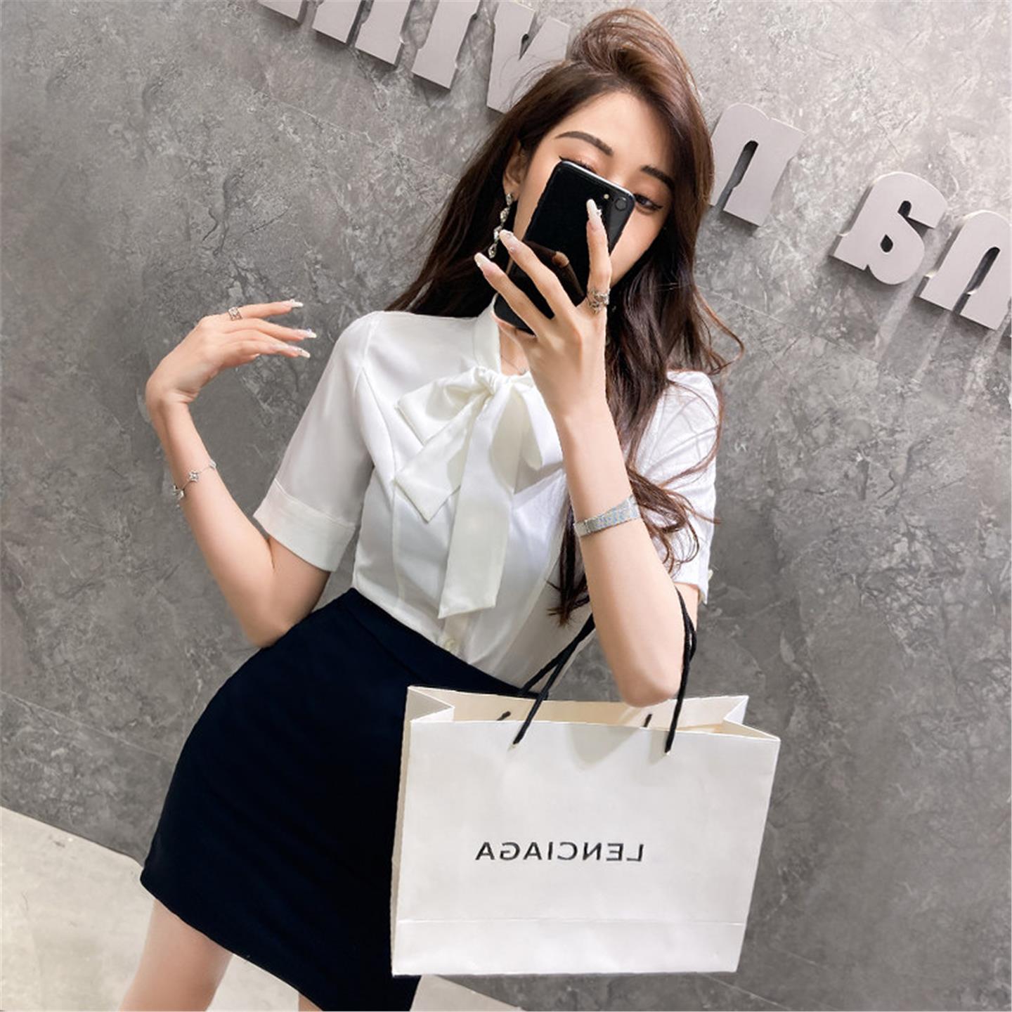 酒店前台工作装套装女2024夏季职业装衬衫女上衣空姐夏季套装制服