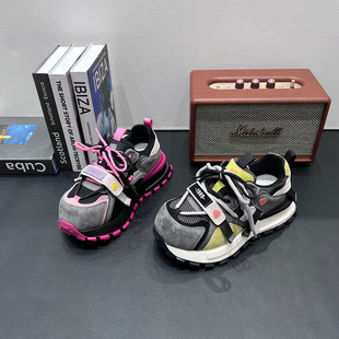 欧洲站厚底真皮老爹鞋女轻便运动鞋2026春款女鞋超火小蛮腰阿甘鞋