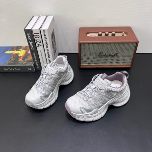 百搭增高休闲运动鞋 女2026春新款 潮 老爹鞋 欧洲站水钻厚底配弯刀裤