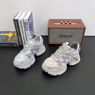 欧洲站厚底增高6厘米老爹鞋女2026春季新款超火休闲运动鞋女鞋潮