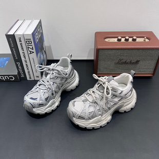 厚底老爹鞋女2026春新款百搭增高休闲运动鞋小个子透气网面女鞋潮