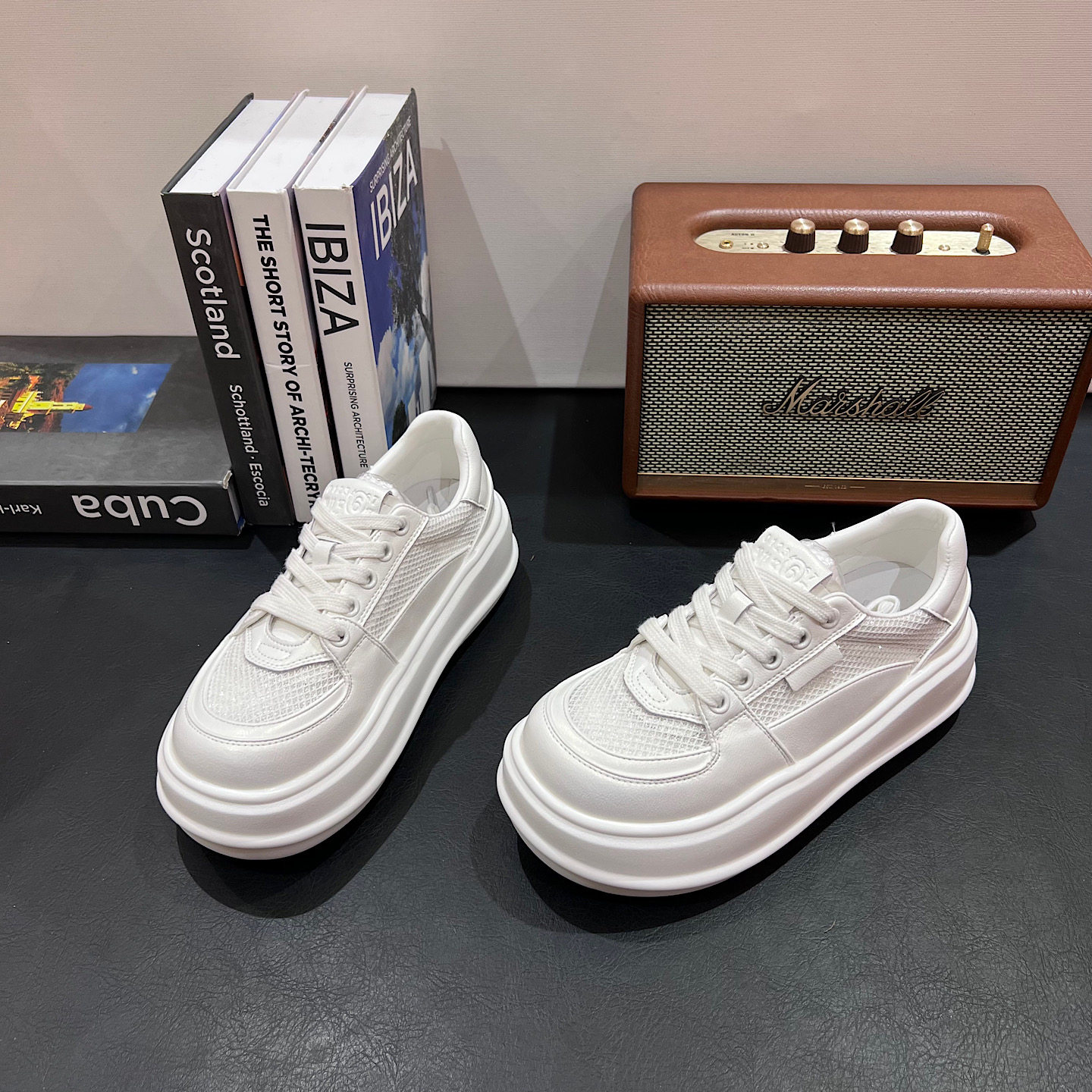 2026夏新款单网显脚小娃娃头百搭休闲鞋单鞋韩版大头厚底小白鞋女