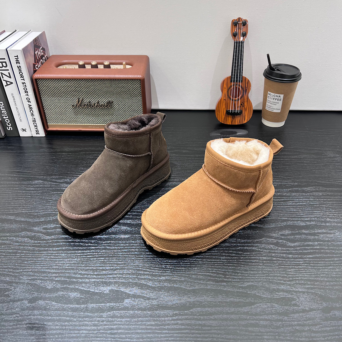 厚底松糕雪地靴女靴周冬雨同款短筒增高2025冬季棉鞋保暖马丁靴潮