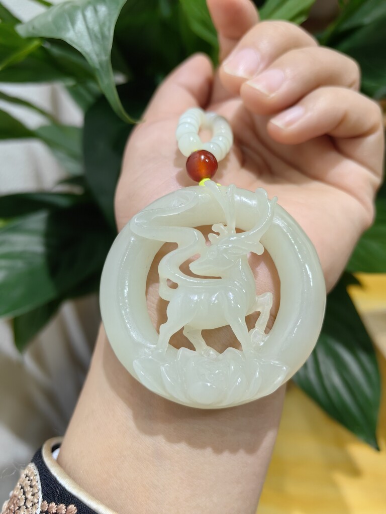 和田玉一路有你项链可定制车挂腰佩