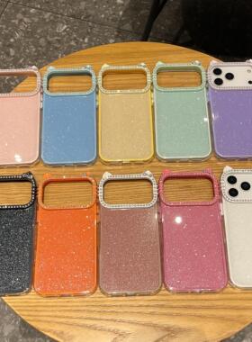适用苹果17pro max KT猫耳朵镜头手机壳iPhone16pro大孔15 plus 14 13防摔12闪粉17Air橙色11女款保护套批发