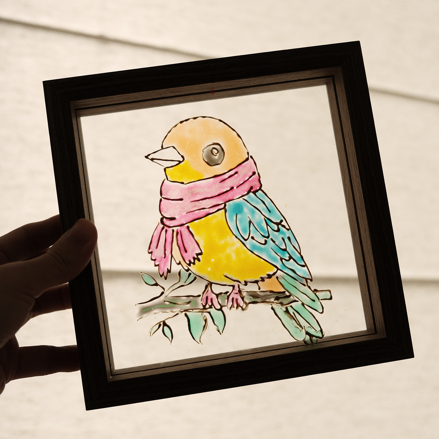 减压手工diy卡通简约填色毕业生日礼物幼儿园手工相框装饰玻璃画