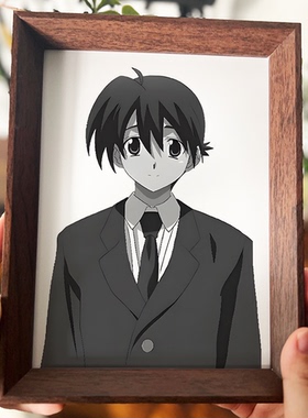 日在校园SchoolDays伊藤诚哥黑白照片相框摆台漫展摆件二次元装饰