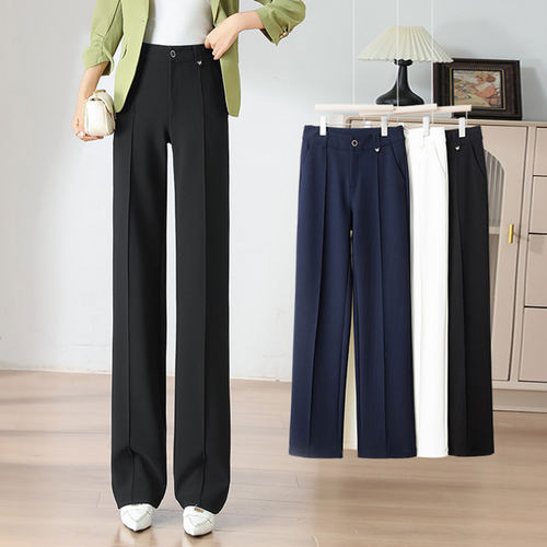 西装裤女高腰显瘦垂感窄版直筒裤