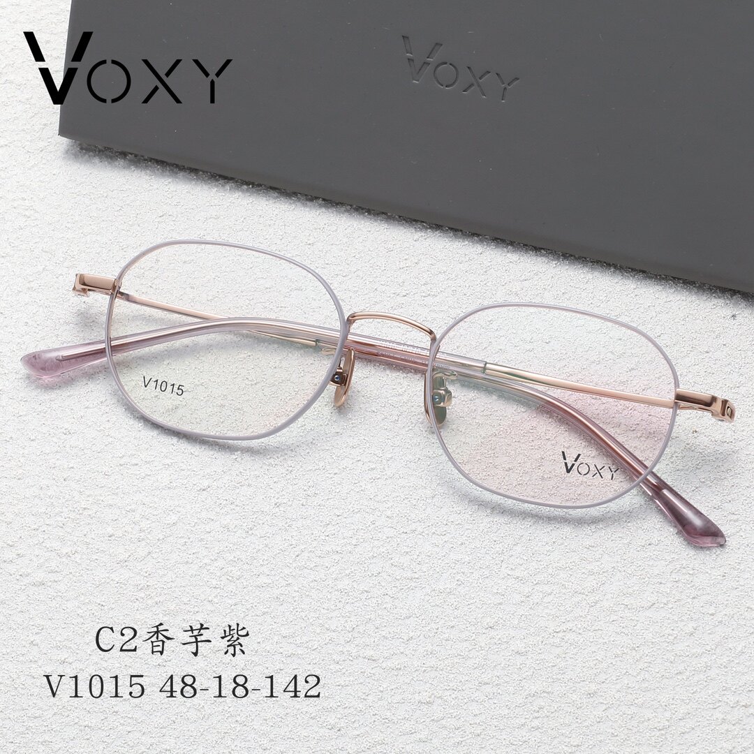 沃克西VOXY品牌纯钛小镜框可配高度数超轻简约办公雅致镜框V1015