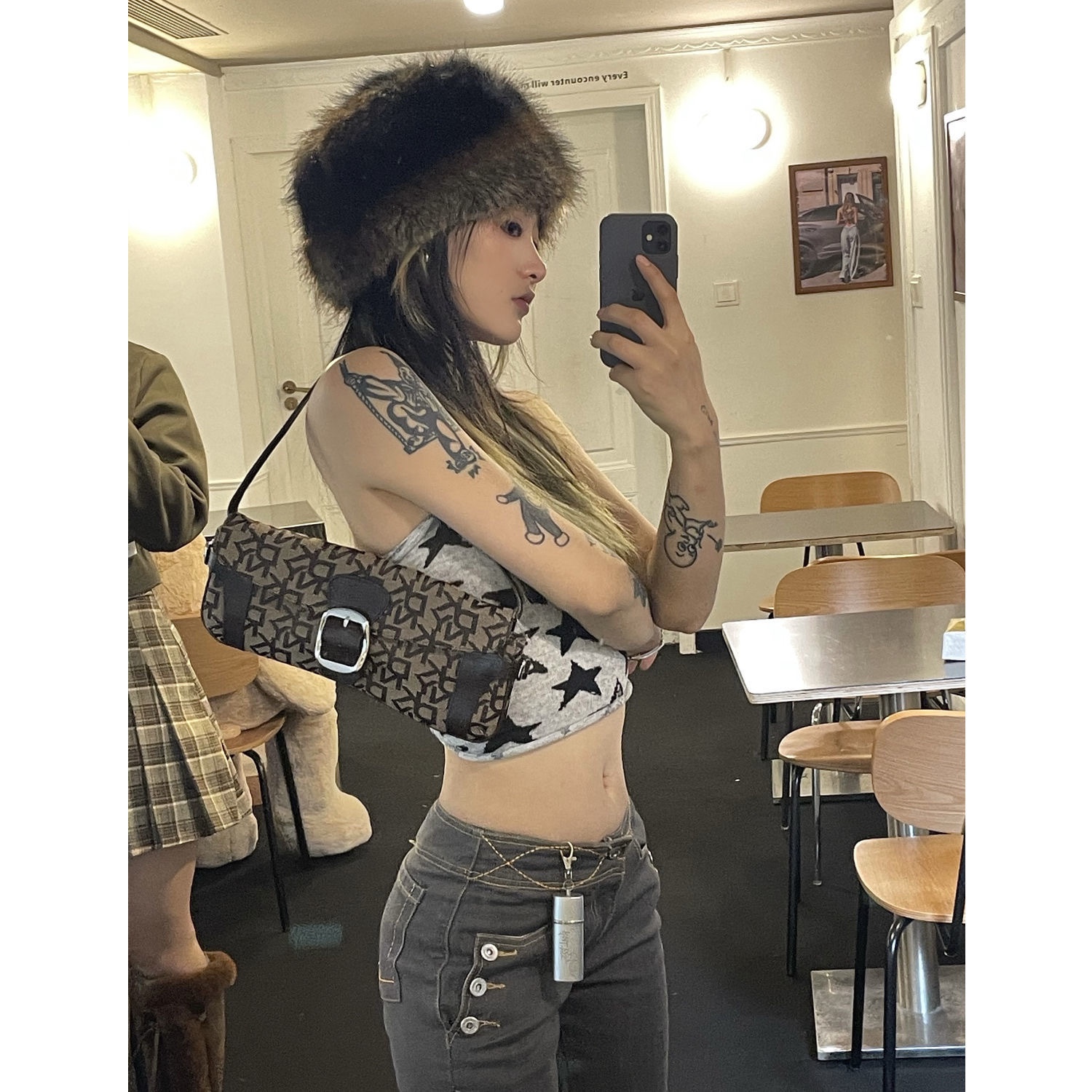 辣妹露脐夏季印花抹胸韩系chic