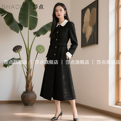 小香风毛呢外套女中长款冬季