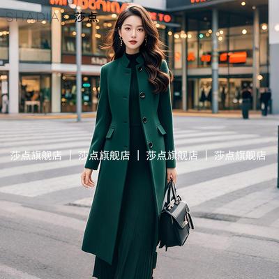 长款毛呢大衣外套莎点新款工装