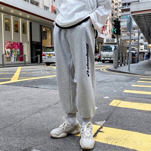 ins港风裤子男宽松百搭束脚卫裤学生超火的韩版潮流休闲运动裤男