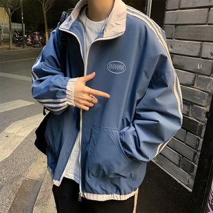 港风潮流外套男帅气百搭2020春季新款韩版宽松学生班服棒球服上衣