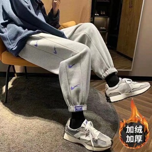秋冬季裤子男韩版潮流九分休闲裤学生宽松百搭运动裤男潮牌束脚裤