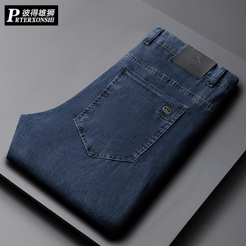 彼得雄狮长裤水洗春夏大码牛仔裤