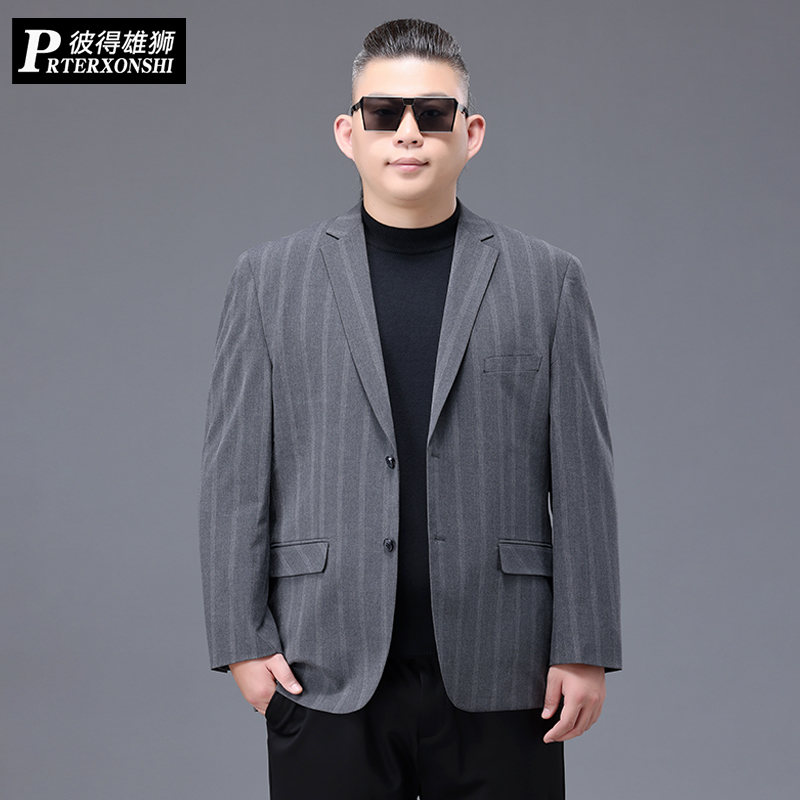 中年大码西装男士加肥加大单西胖子商务休闲便西肥佬宽松西服外套