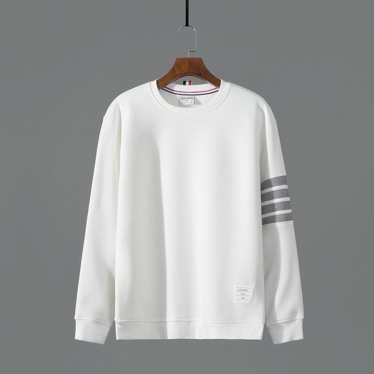 华夫格加绒四道杠四道杠加绒卫衣