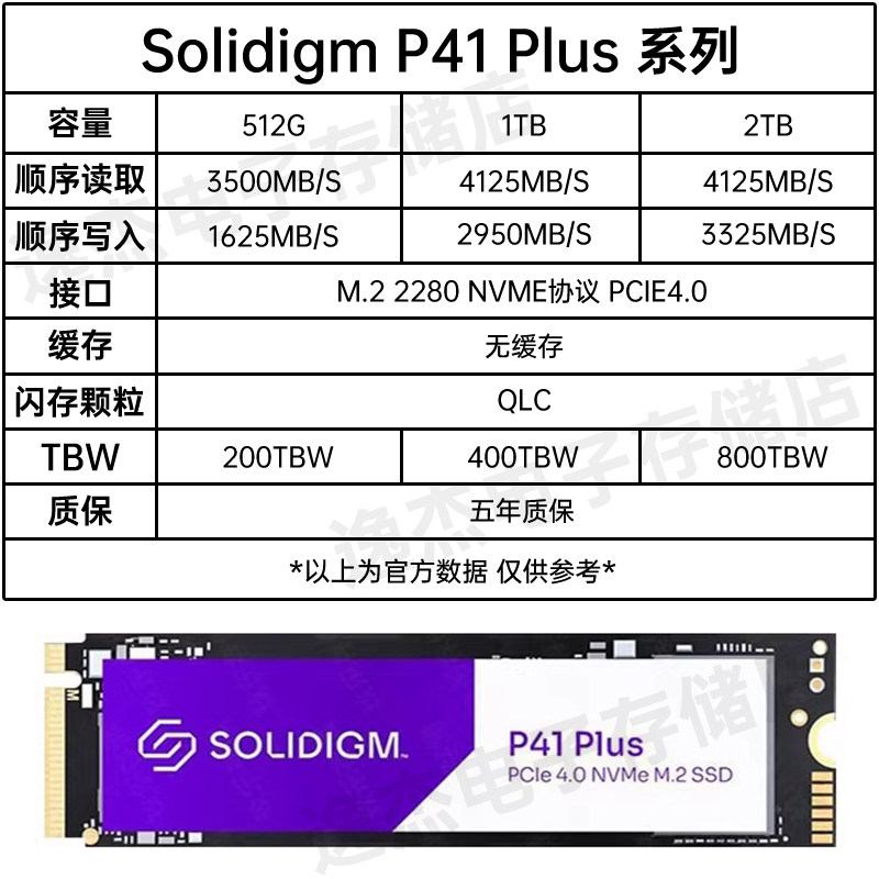 SOLIDIGM P41PLUS 1TB 2TB 솔리드 스테이트 드라이브 M.2 인터페이스 PCIE4.0 데스크탑 노트북