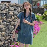 新款水洗牛仔小飞袖连衣裙2732360P125控178现货，女装连衣裙，浙宝273