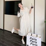 2023夏季新款韩版polo领泡泡袖衬衫裙2732359P115K168，女装连衣裙，浙宝273