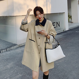 现货个性拼接休闲中长款风衣273-2223P145控208，女装风衣，浙宝273