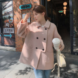 温柔风设计感短款呢子大衣女秋冬新款韩版文艺风气质显瘦毛呢外套，女装毛呢外套，浙宝273