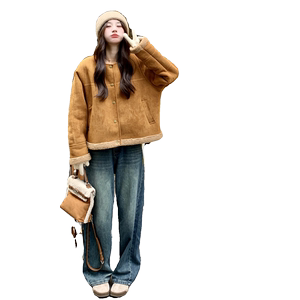 有买家秀 现货皮毛一体羊羔毛273 8328P165控248图片