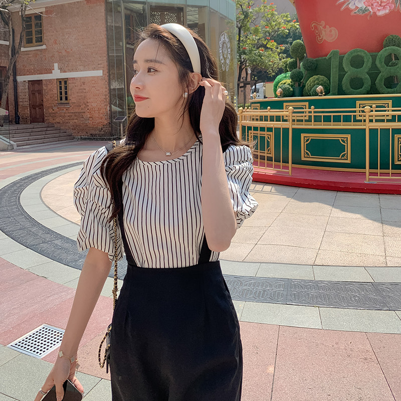 2023年夏季新款真两件套条纹T+连衣裙2732312P140K198,女装运动套装,浙宝273