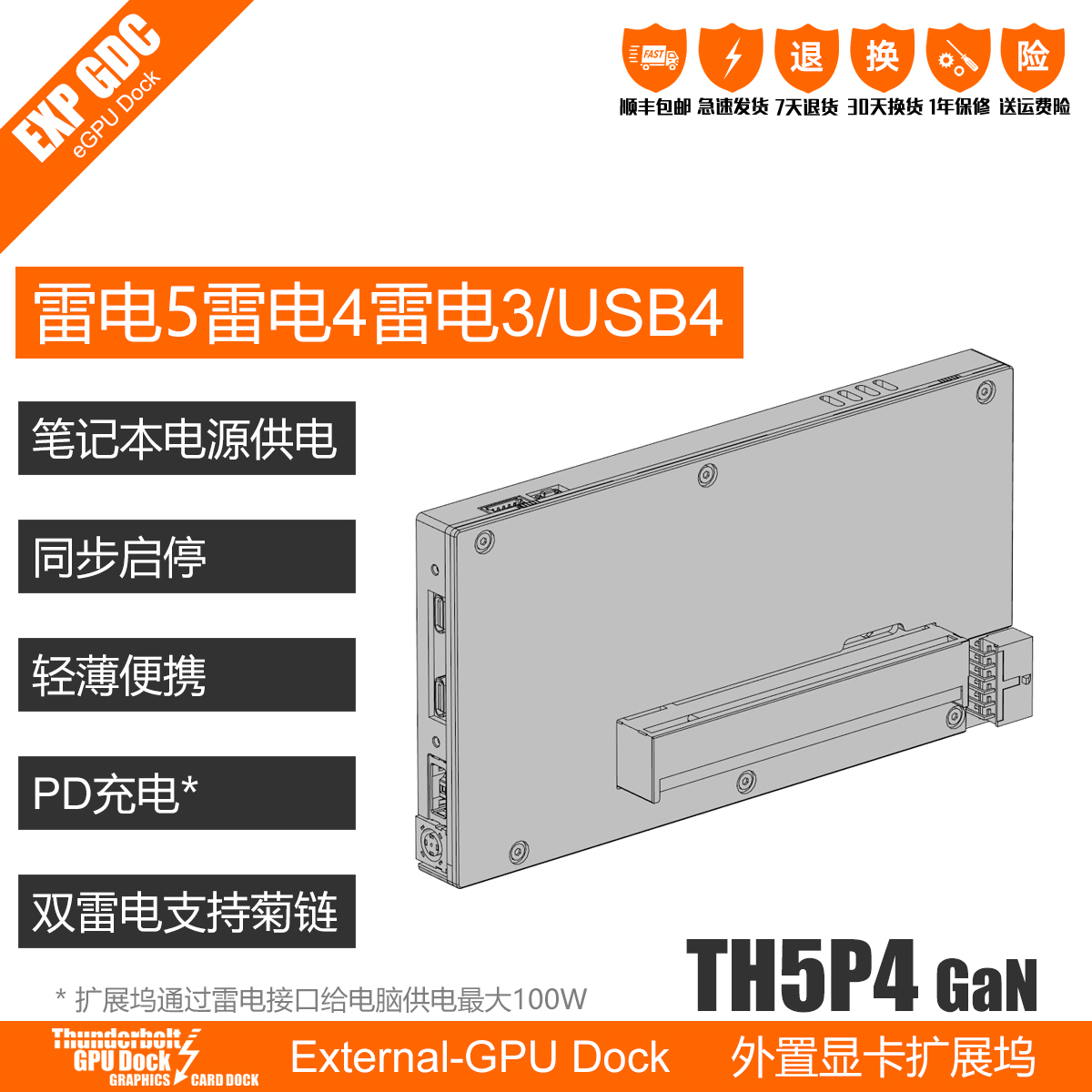 TH5P4GaN 雷电5 Thunderbolt 5 eGPU Dock 显卡扩展坞
