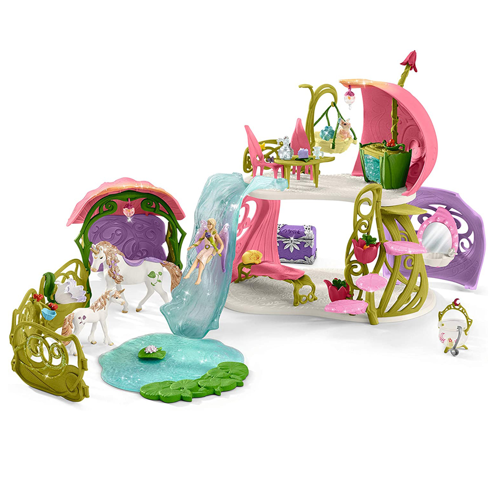 独角兽生日礼物玩具花朵思乐积木