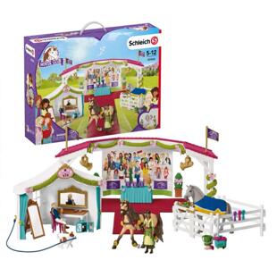 德国思乐schleich马术比赛训练场马匹表演赛 送男女儿童生日礼物