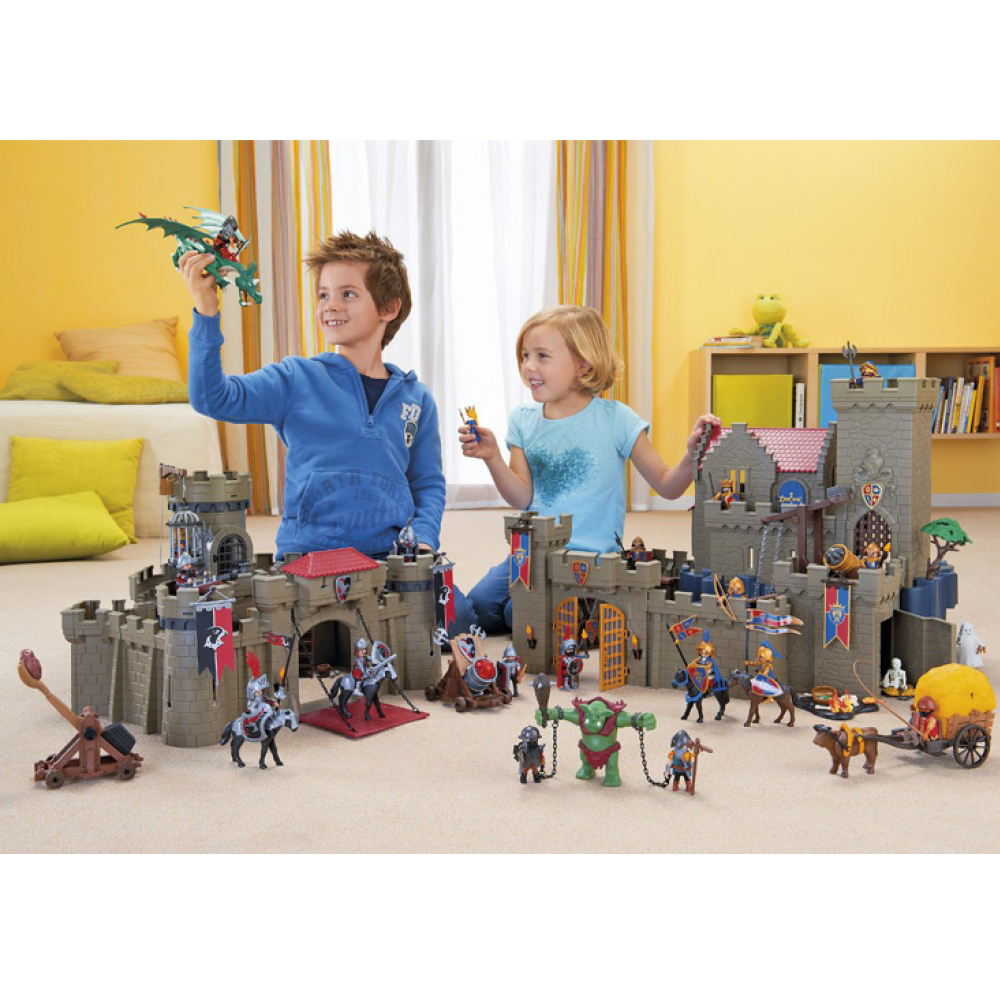 送男孩生日礼物 德国playmobil摩比儿童益智拼搭积木玩具组装城堡