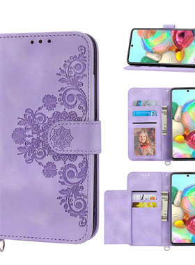 适用三星A71 A51 4G Flower皮套带卡槽支架Leather wallet pouch Case for SamsungA73 A53 A23 A33 A52 A72