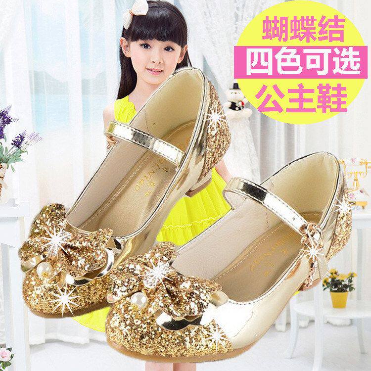女童高跟鞋公主水晶鞋春秋款儿童