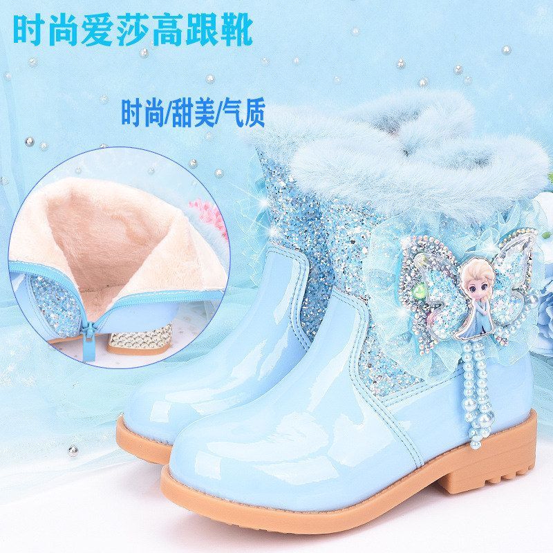 女童靴子超纤皮公主短靴2023新款