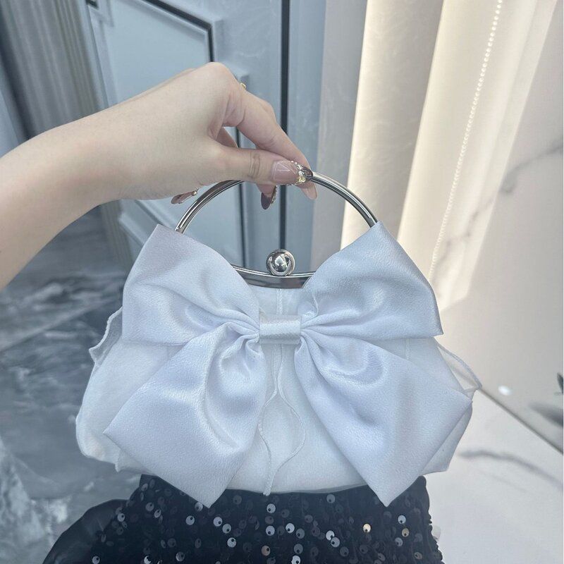 法式百搭蝴蝶结仙女褶皱夹子晚宴