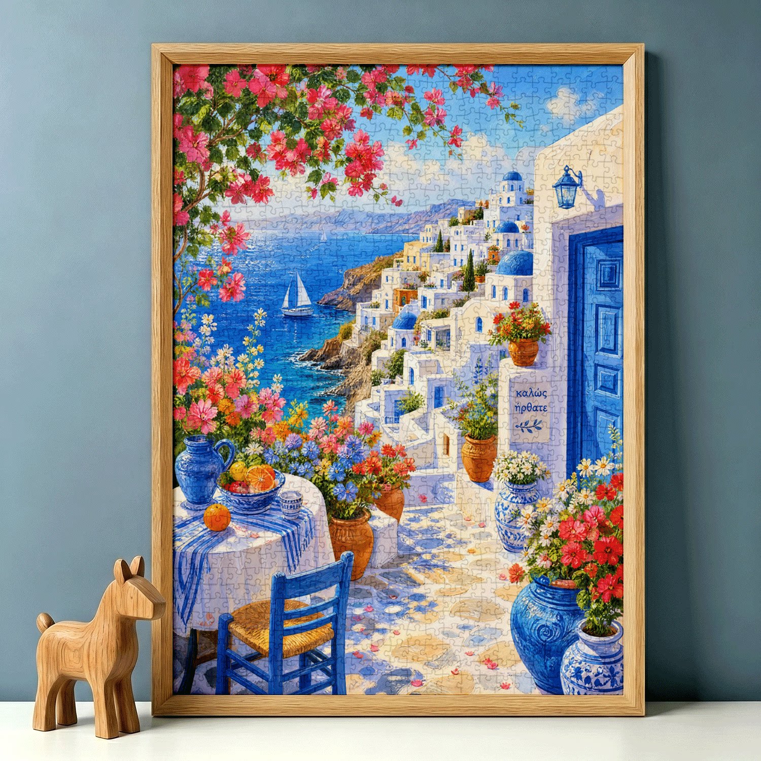 高端1000片蓝卡拼图治愈系