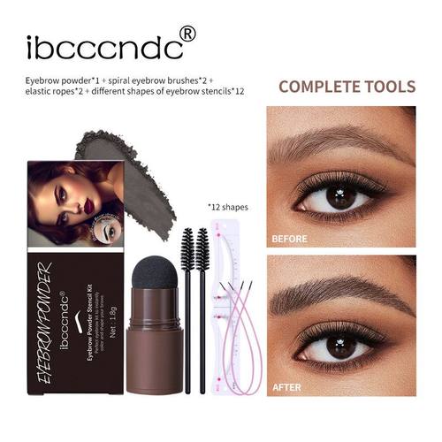 眉卡棕色修容粉懒人ibcccndc眉粉彩妆欧美黑色头戴式跨境印章眉粉