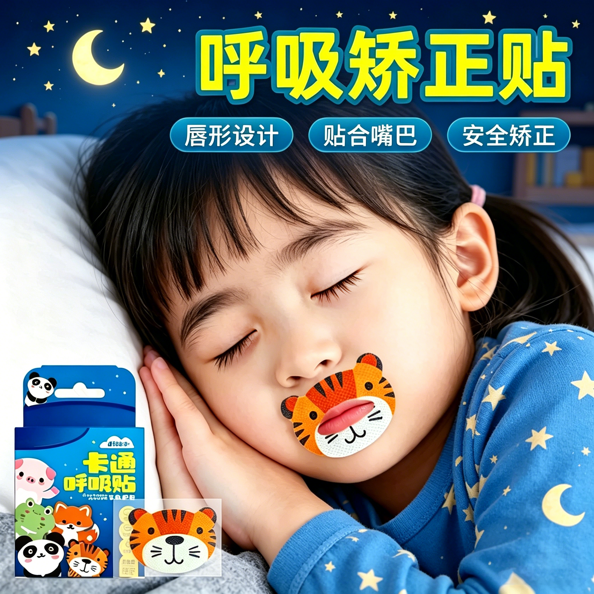 儿童口呼吸矫正贴防张嘴巴睡觉贴