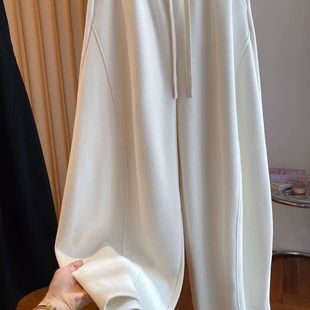 女秋冬宽松设计休闲阔腿裤 胖mm300斤大码 国风刺绣巨好看加绒长裤