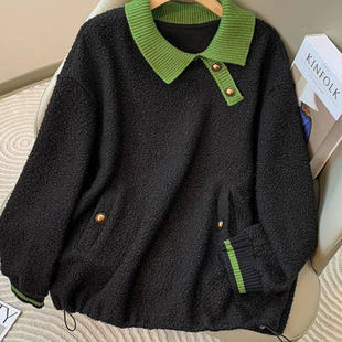 宽松拉链连帽开衫 胖mm大码 外套 卫衣女秋冬季 300斤双面摇粒绒开衫